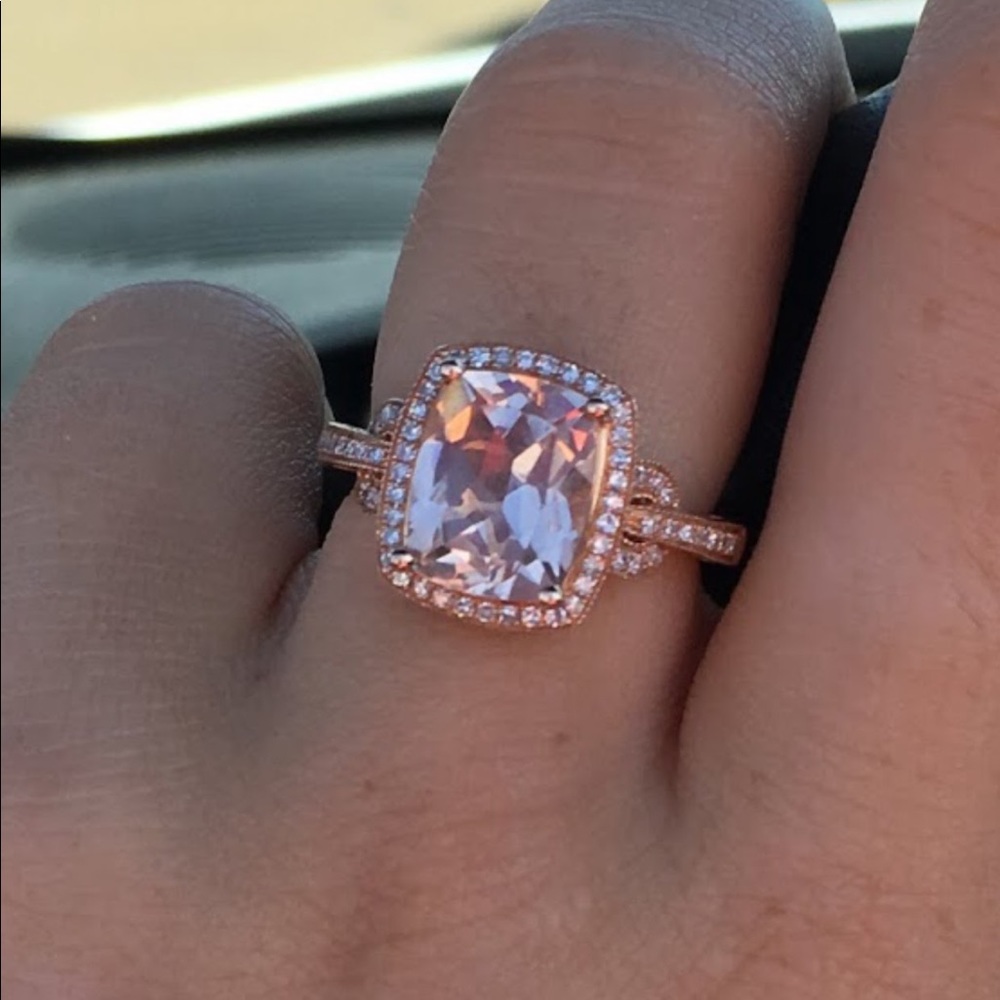 Morganite/Diamond Wedding Ring